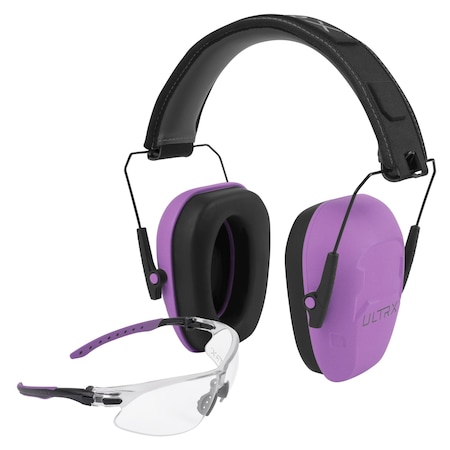 Ultrx Shield Ear & Eye Protection Combo, Plum 4155